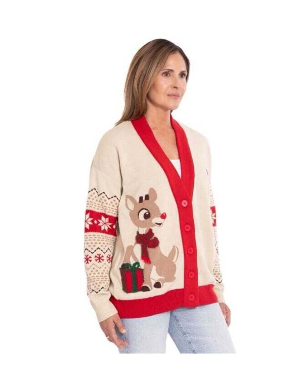 Rudolph Christmas cardigan sweater